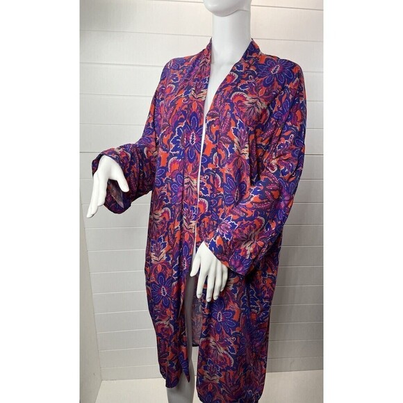 Fidealis Ema Blue Floral Kimono Ylang Made in France Womens OSFM Fairy Grunge - Picture 1 of 11